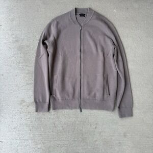 Massimo Dutti Men's Full Zip Sweater XL Lightweight Knit Bomber Jacket